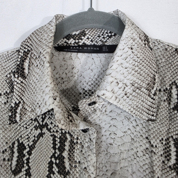 Zara Snake Print Flare Pants and buttond down shirt coordinates/blouse &Pants - Picture 14 of 15